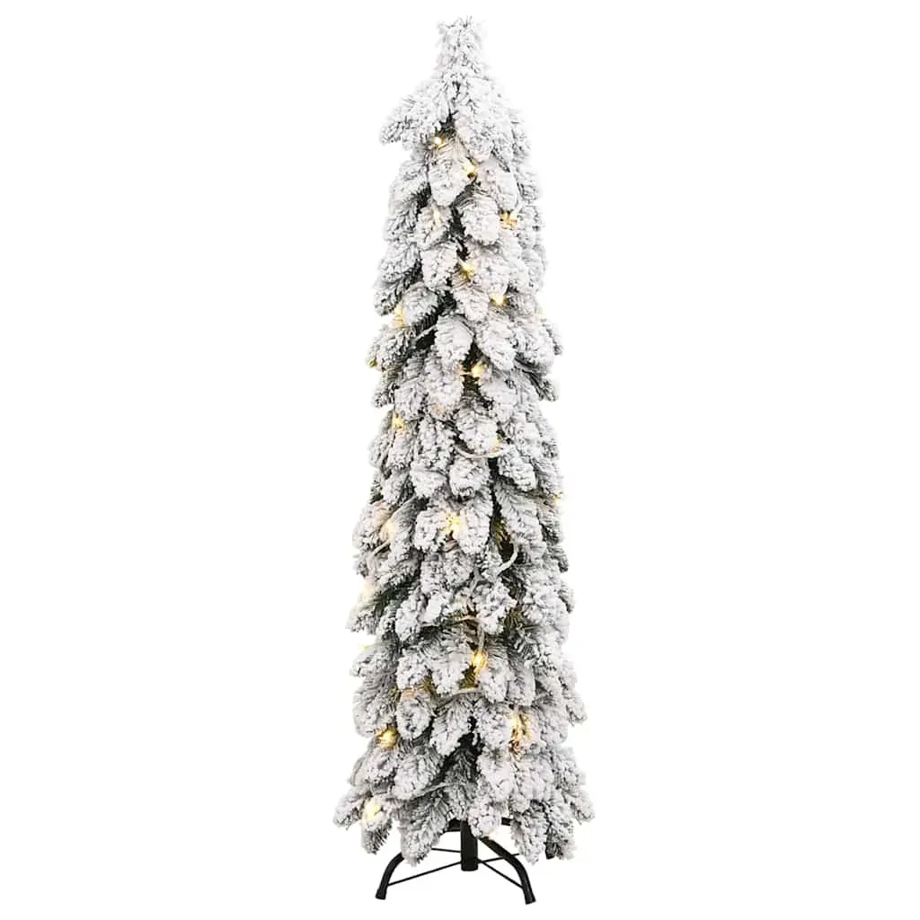 Artificial Pre-lit Christmas Tree with 60 LEDs and Flocked Snow 120 cm Price