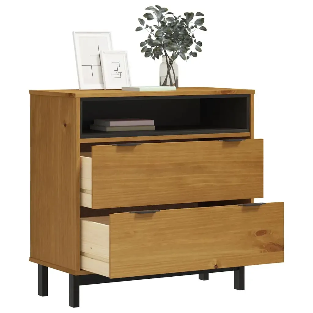 Drawer Cabinet FLAM 80x40x80 cm Solid Wood Pine Price
