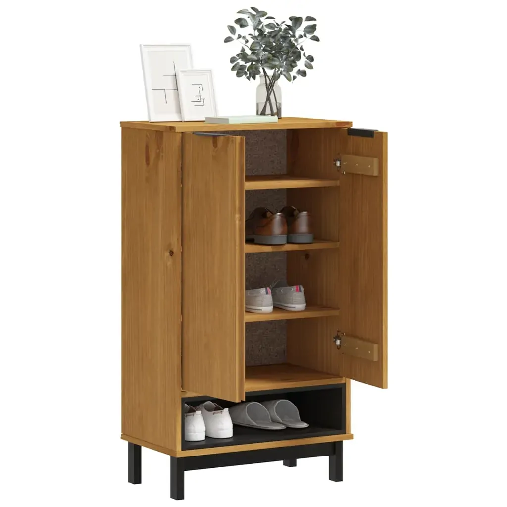 Shoe Cabinet FLAM 59.5x35x107 cm Solid Wood Pine Price