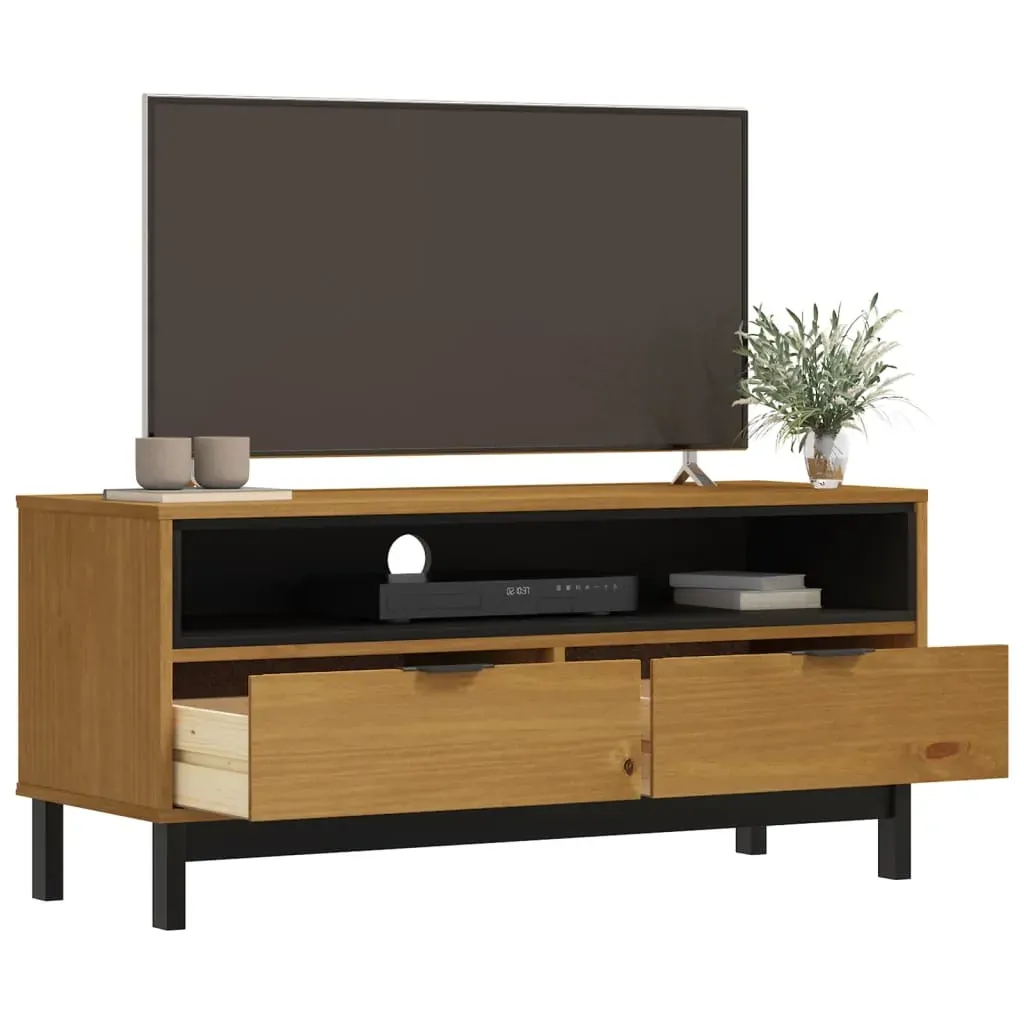 TV Cabinet FLAM 110x40x50 cm Solid Wood Pine Price
