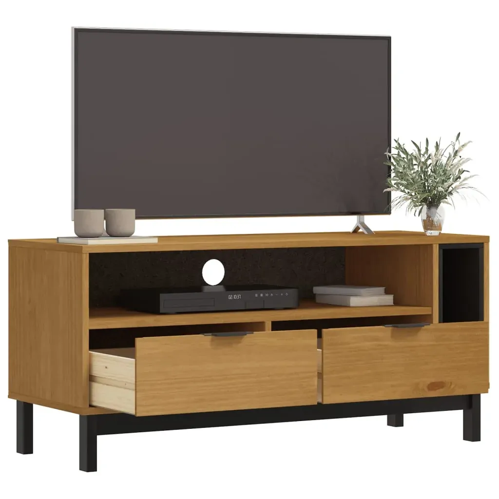 TV Cabinet FLAM 110x40x50 cm Solid Wood Pine Price