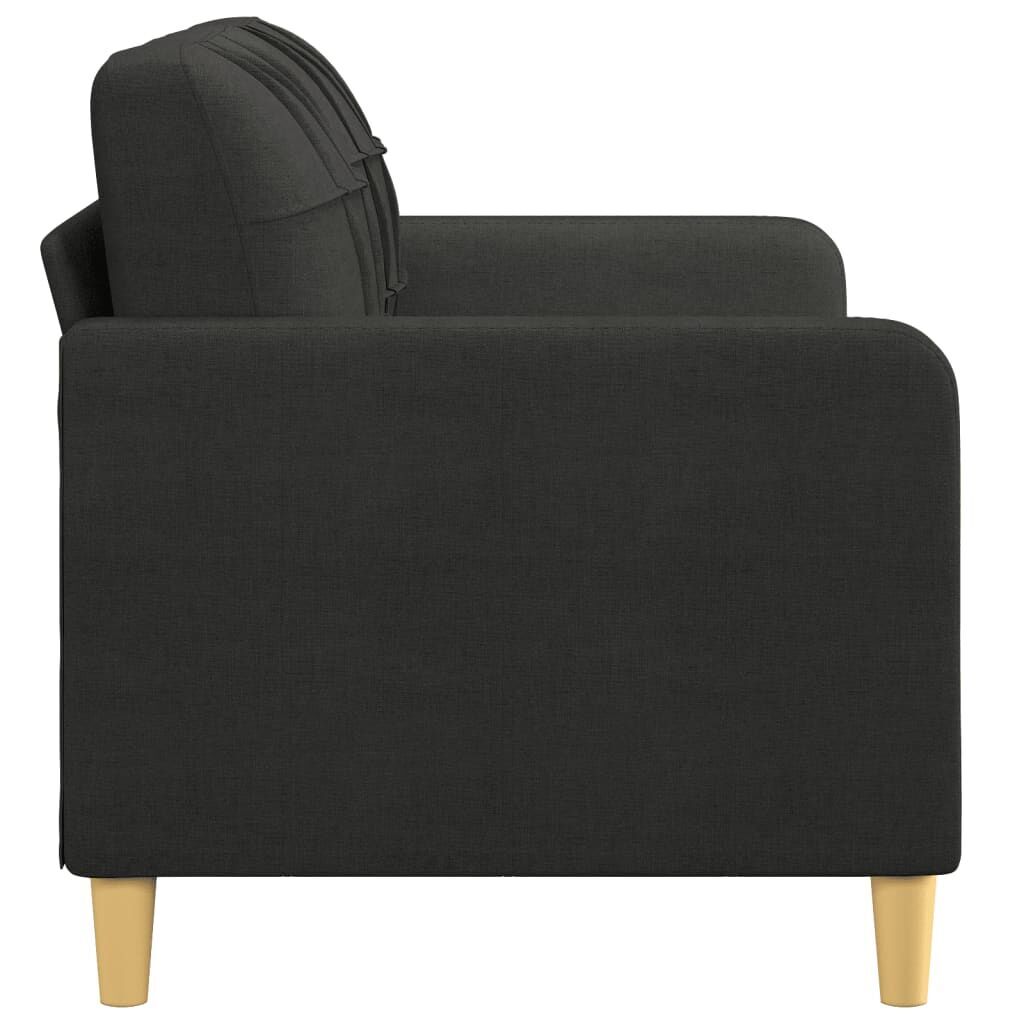 2-Seater Sofa Black 140 cm Fabric Price