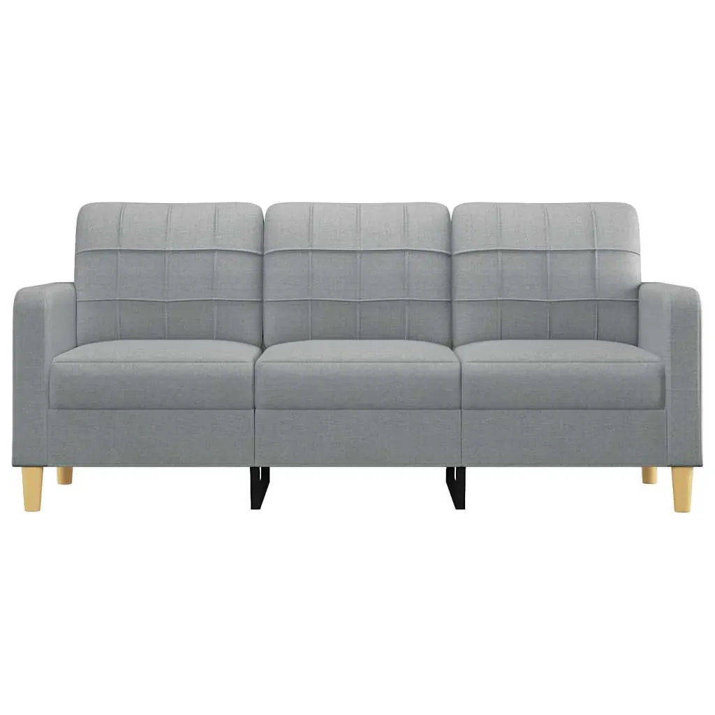 3-Seater Sofa Light Grey 180 cm Fabric Price