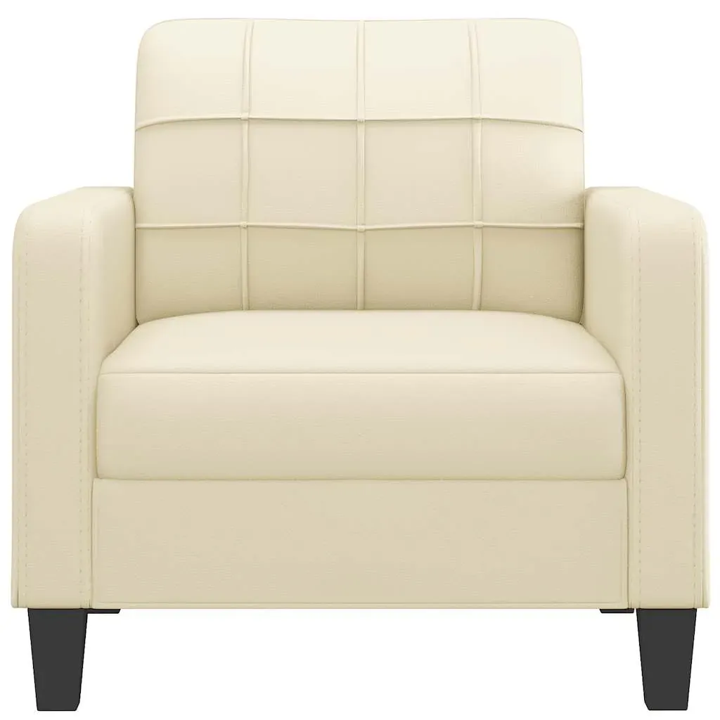 Sofa Chair Cream 60 cm Faux Leather Price