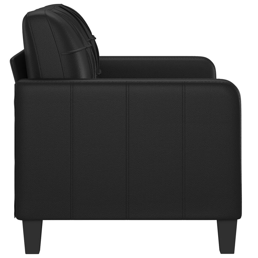 2-Seater Sofa Black 120 cm Faux Leather Price