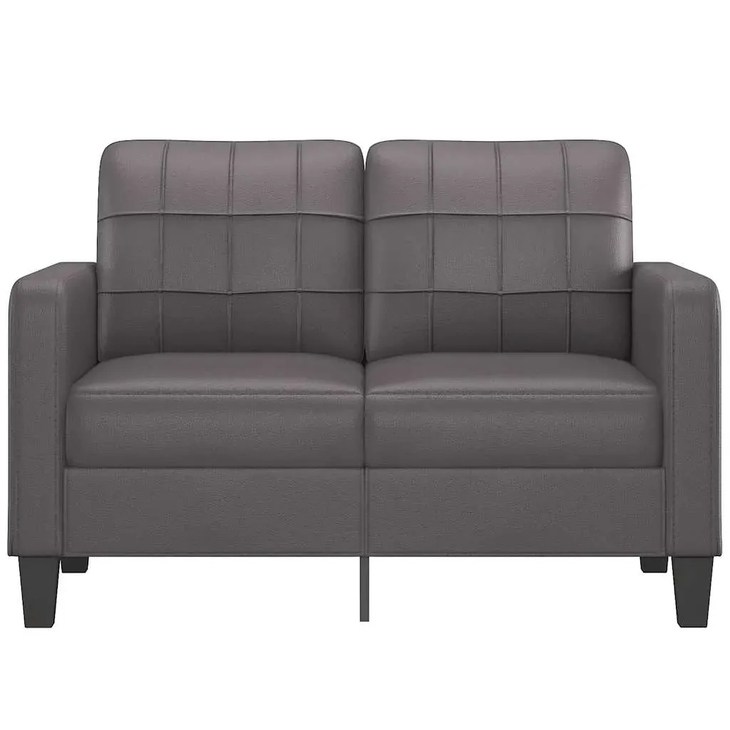 2-Seater Sofa Grey 120 cm Faux Leather Price