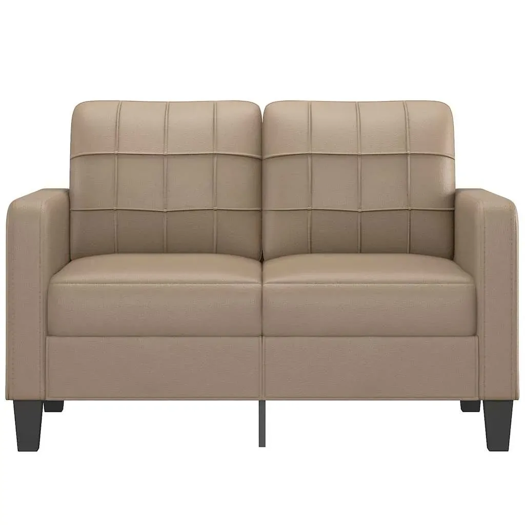 2-Seater Sofa Cappuccino 120 cm Faux Leather Price