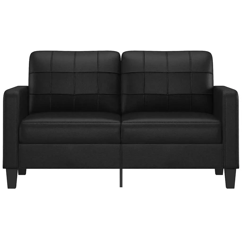 2-Seater Sofa Black 140 cm Faux Leather Price