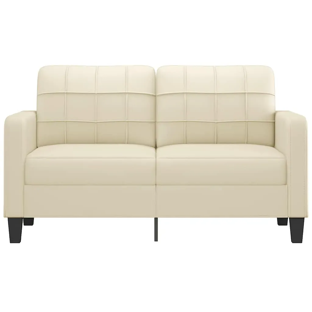 2-Seater Sofa Cream 140 cm Faux Leather Price