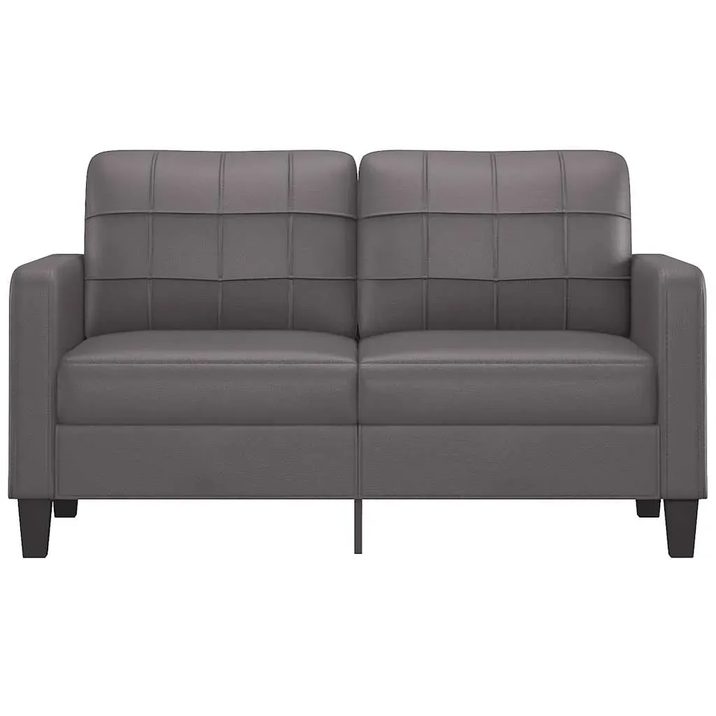 2-Seater Sofa Grey 140 cm Faux Leather Price