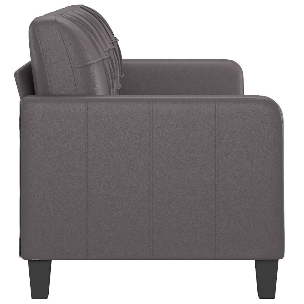 3-Seater Sofa Grey 180 cm Faux Leather Price