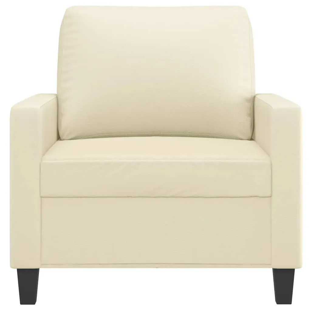 Sofa Chair Cream 60 cm Faux Leather Price