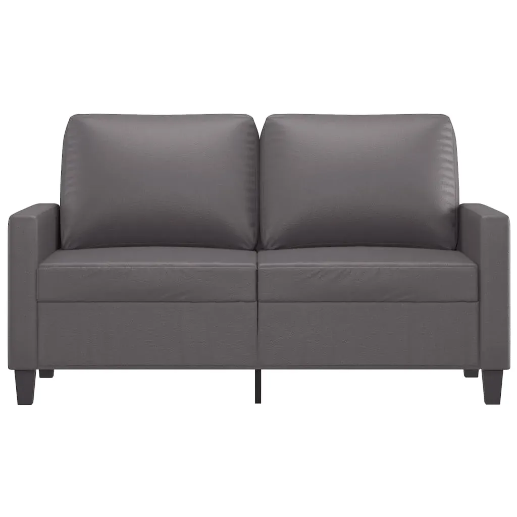 2-Seater Sofa Grey 120 cm Faux Leather Price