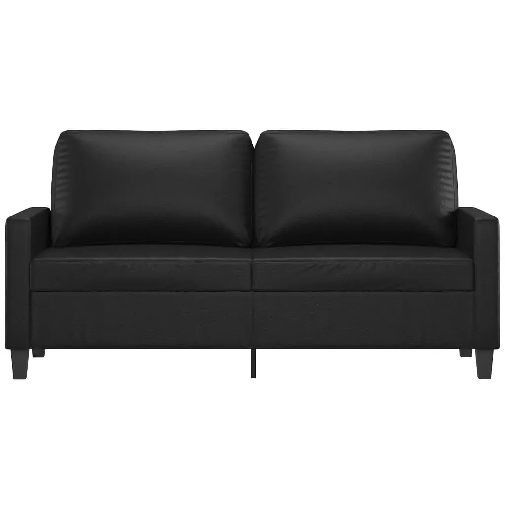 2-Seater Sofa Black 140 cm Faux Leather Price