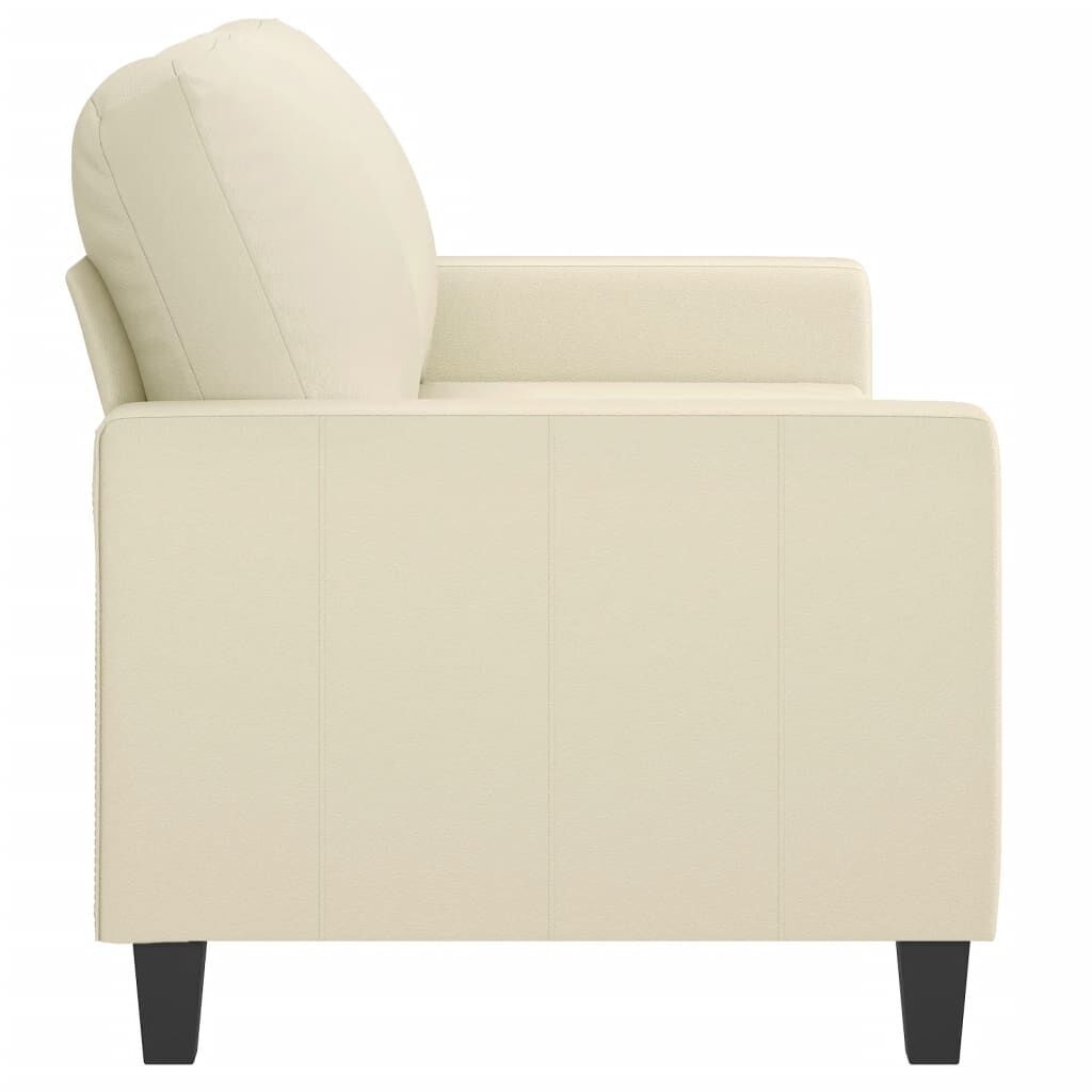 2-Seater Sofa Cream 140 cm Faux Leather Price