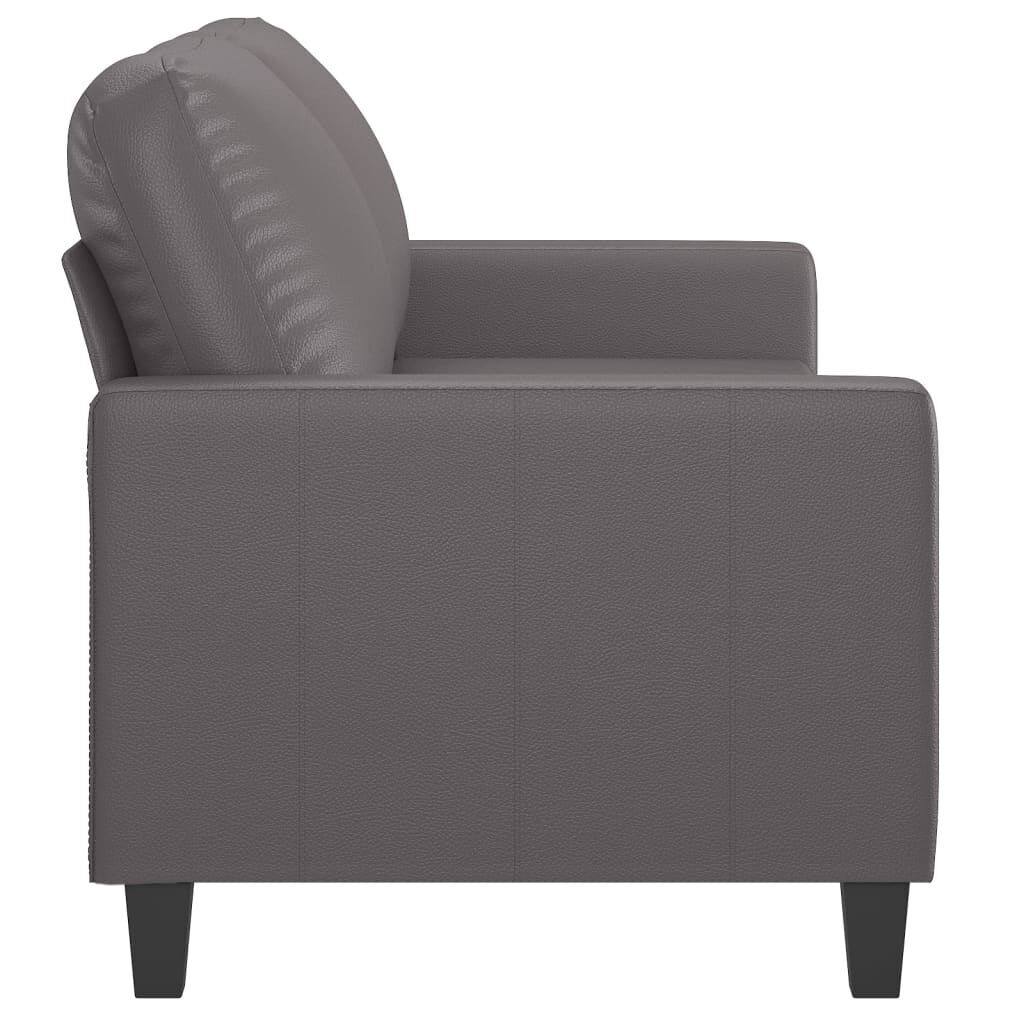 2-Seater Sofa Grey 140 cm Faux Leather Price