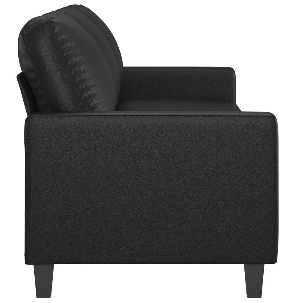 3-Seater Sofa Black 180 cm Faux Leather Price