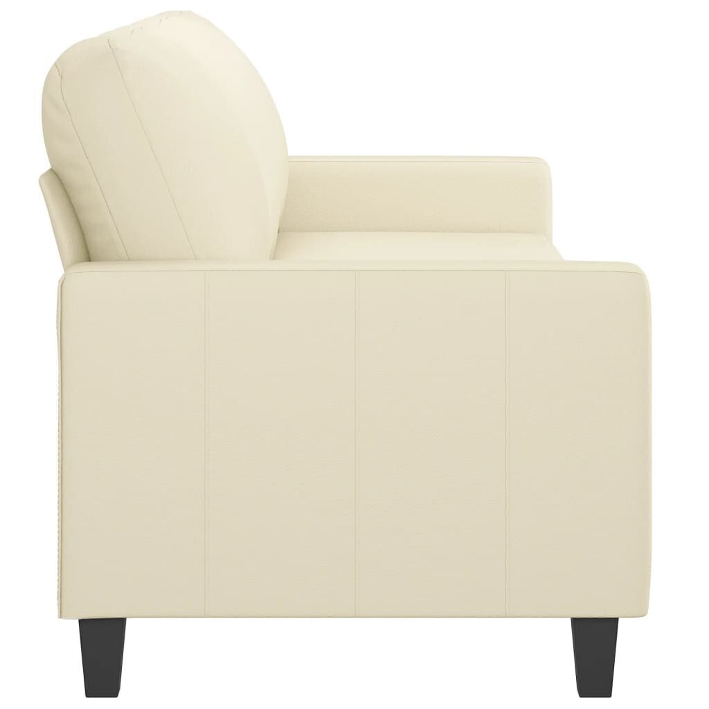 3-Seater Sofa Cream 180 cm Faux Leather Price