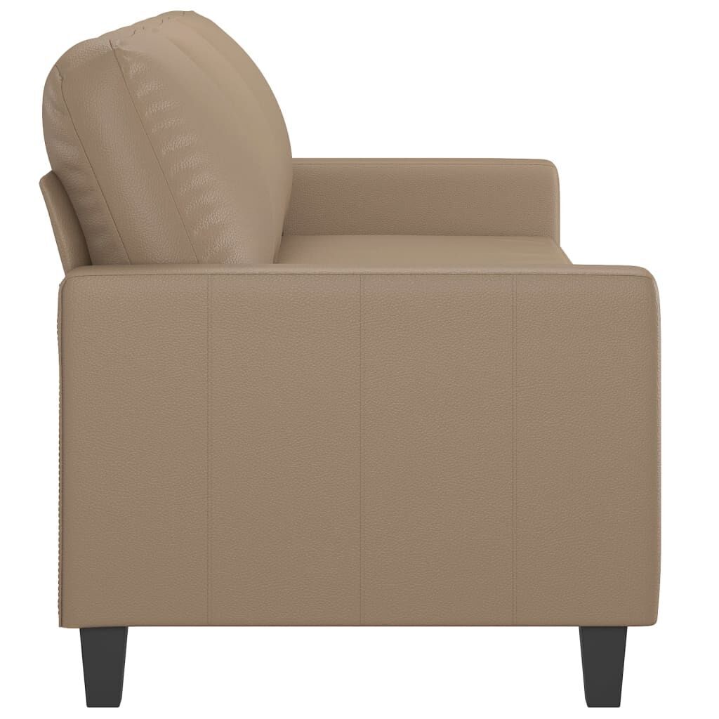 3-Seater Sofa Cappuccino 180 cm Faux Leather Price
