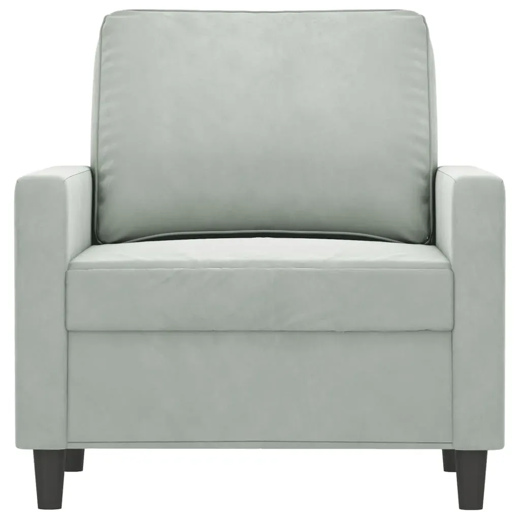 Sofa Chair Light Grey 60 cm Velvet Price