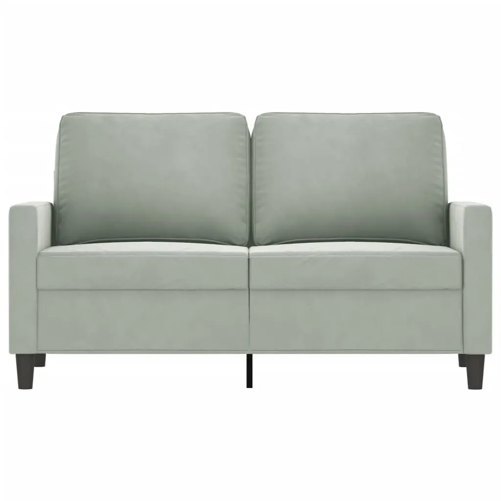 2-Seater Sofa Light Grey 120 cm Velvet Price