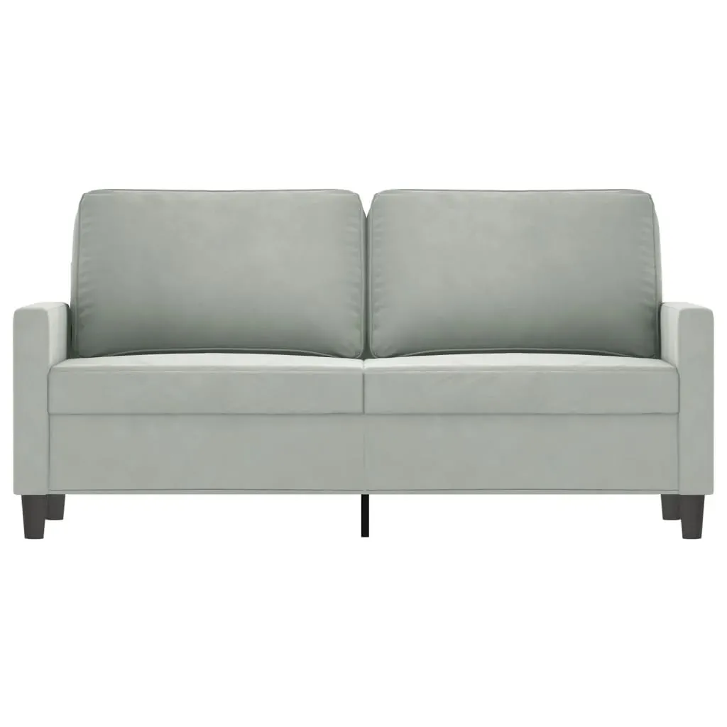 2-Seater Sofa Light Grey 140 cm Velvet Price