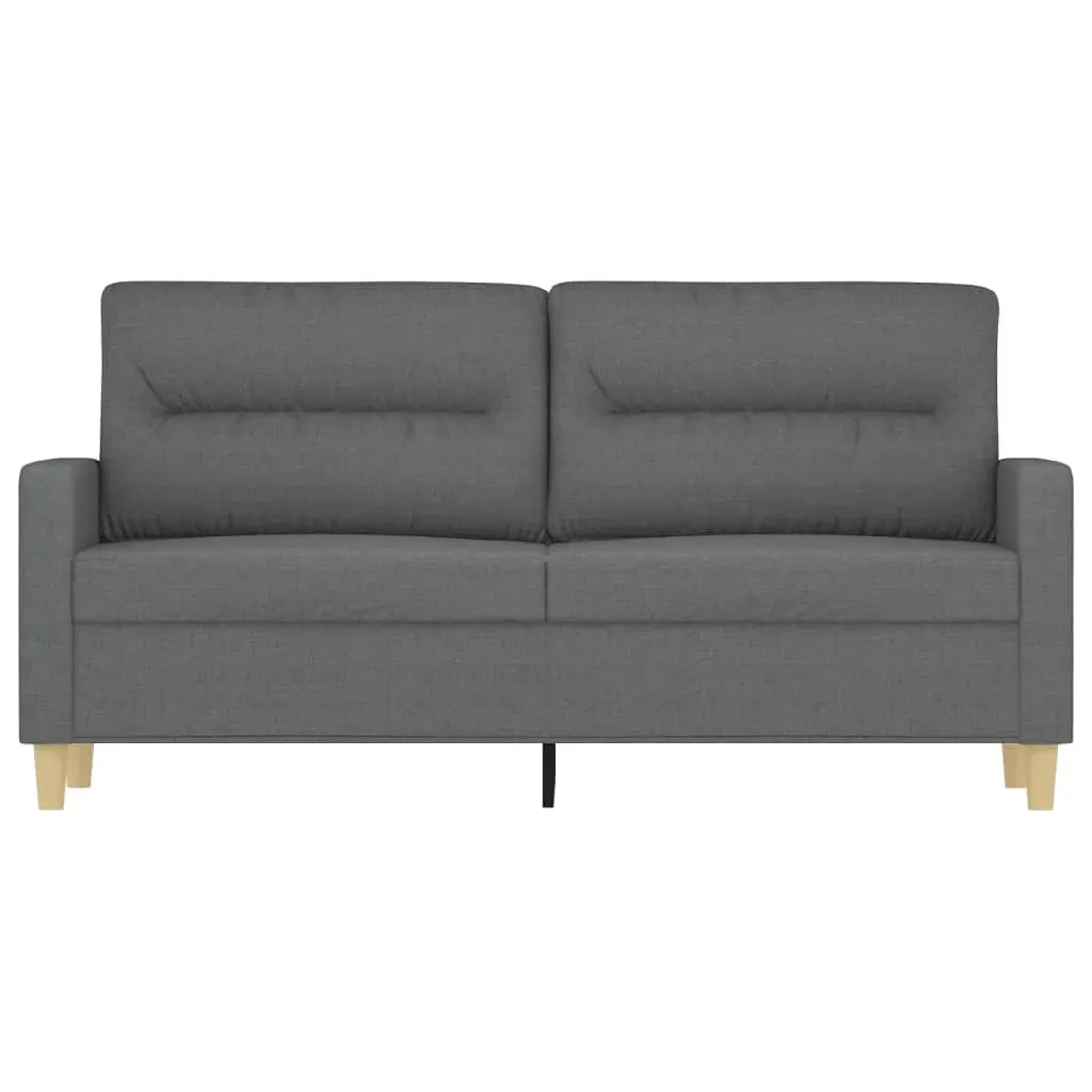 2-Seater Sofa Dark Grey 140 cm Fabric Price