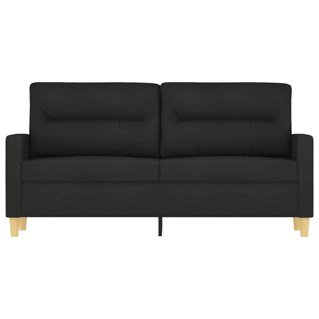 2-Seater Sofa Black 140 cm Fabric Price