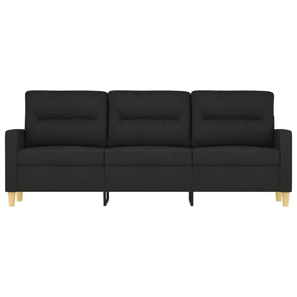 3-Seater Sofa Black 180 cm Fabric Price
