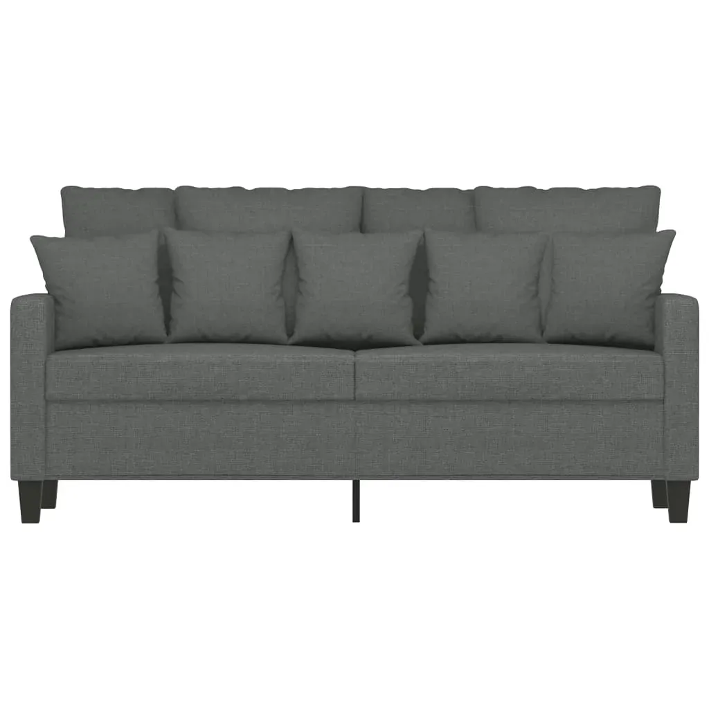2-Seater Sofa Dark Grey 140 cm Fabric Price