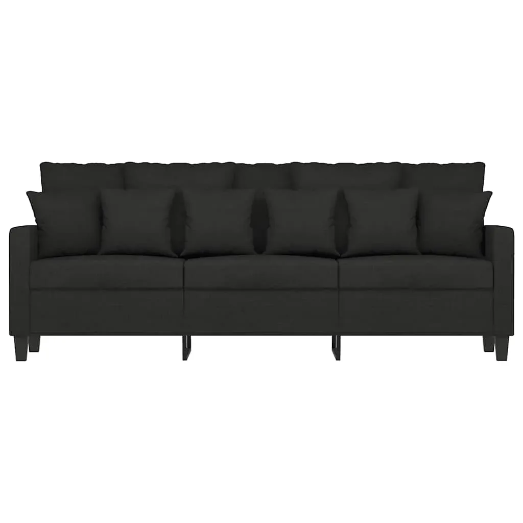 3-Seater Sofa Black 180 cm Fabric Price