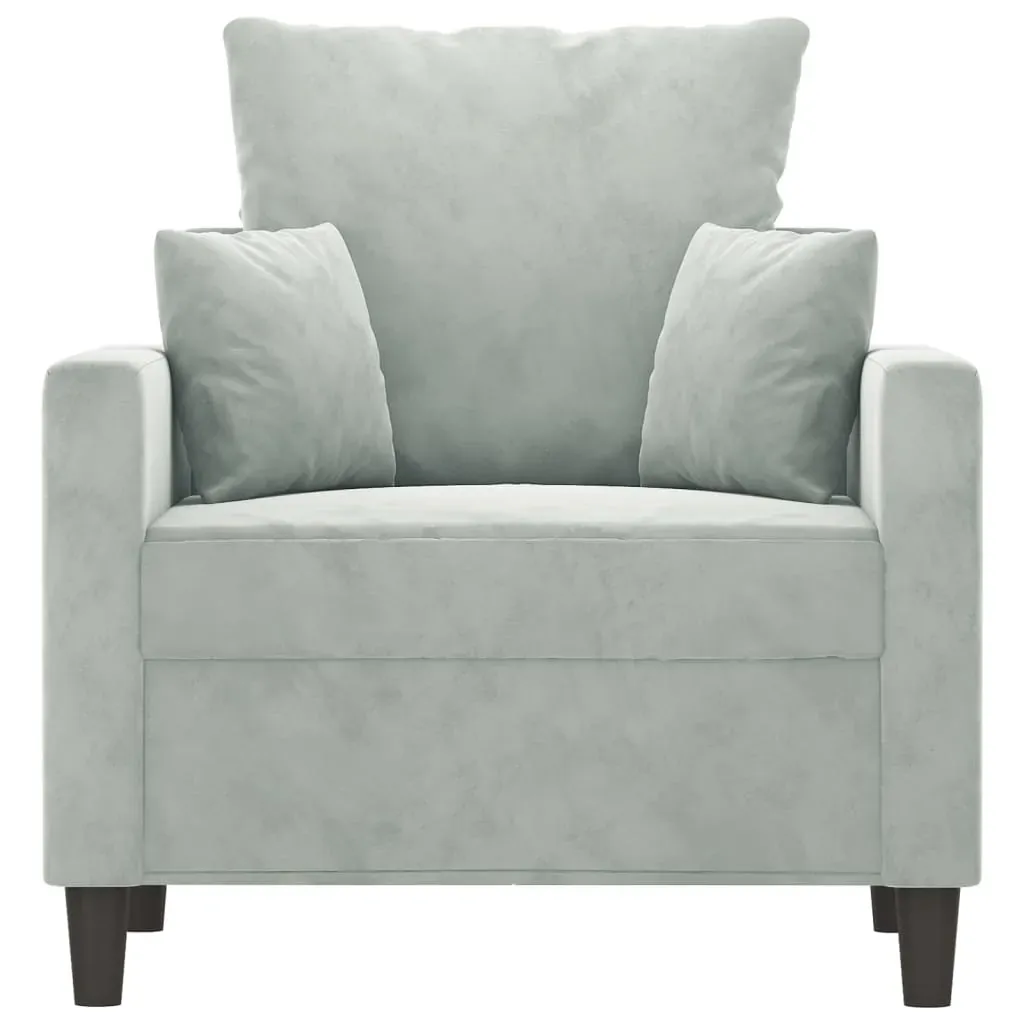 Sofa Chair Light Grey 60 cm Velvet Price