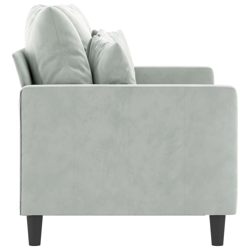 2-Seater Sofa Light Grey 120 cm Velvet Price
