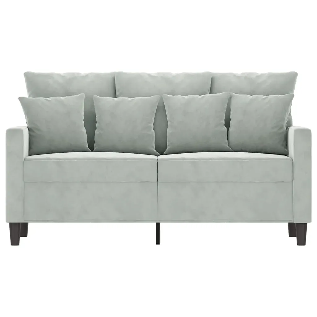2-Seater Sofa Light Grey 120 cm Velvet Price