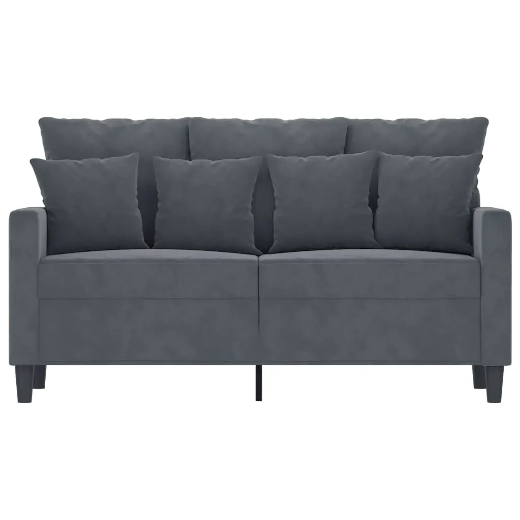 2-Seater Sofa Dark Grey 120 cm Velvet Price