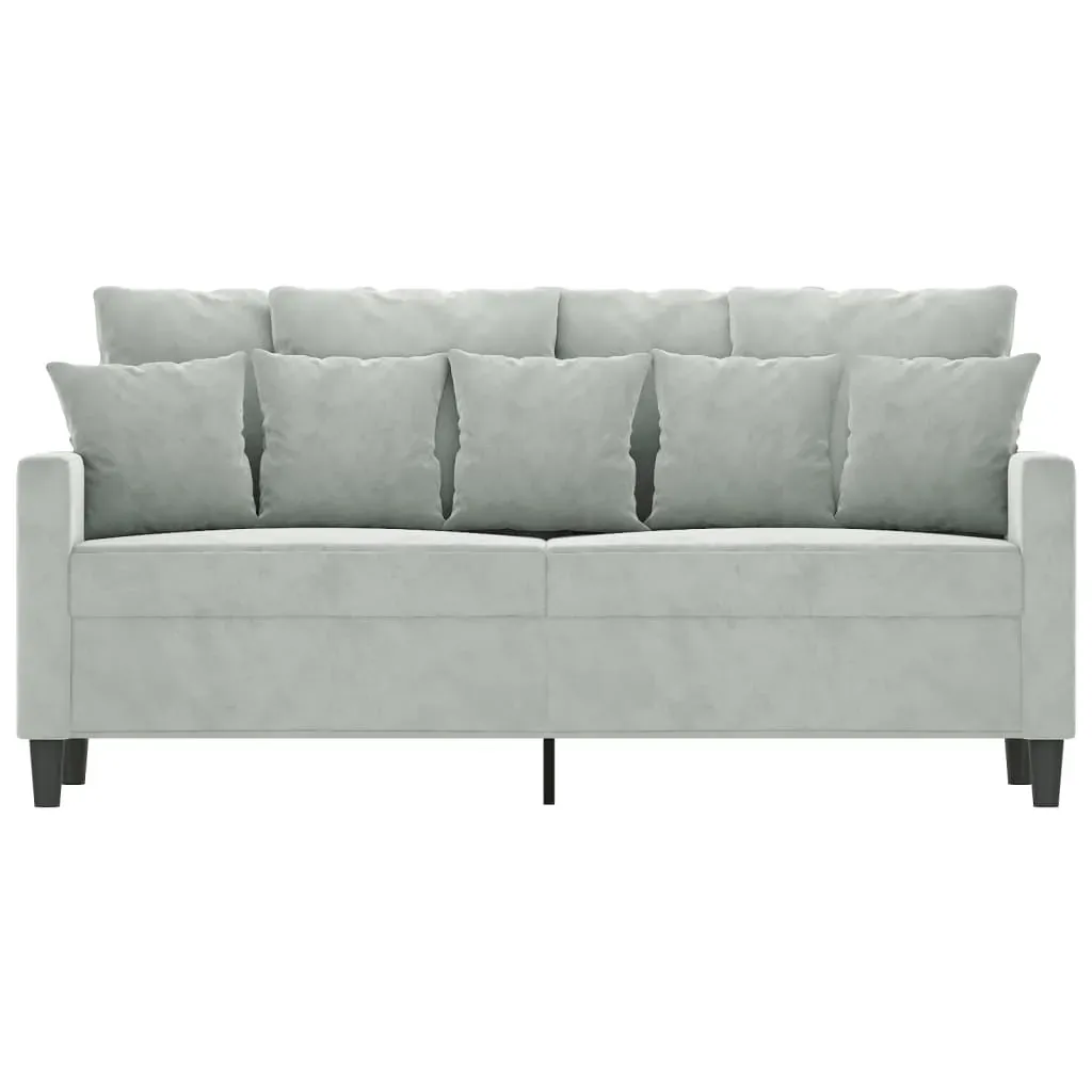 2-Seater Sofa Light Grey 140 cm Velvet Price