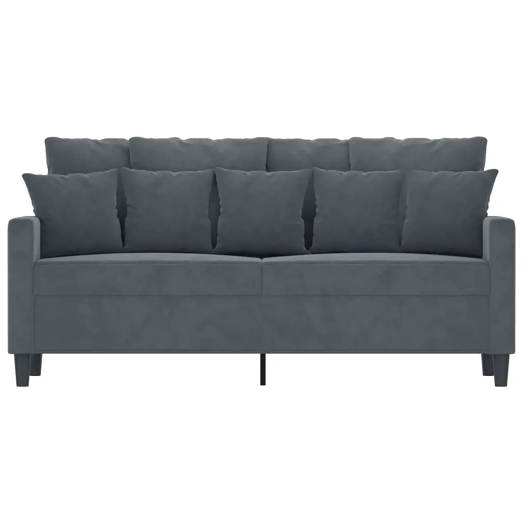 2-Seater Sofa Dark Grey 140 cm Velvet Price