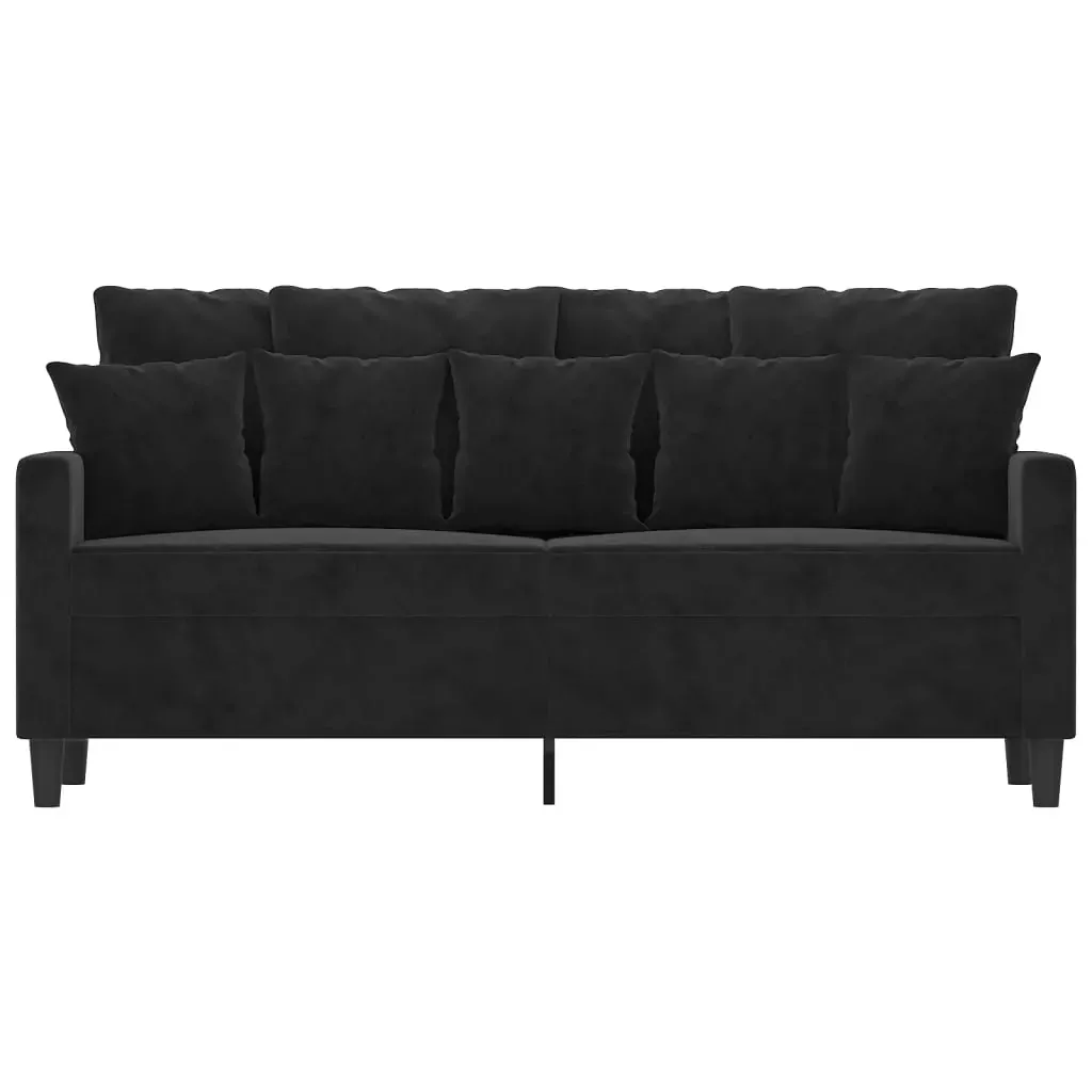 2-Seater Sofa Black 140 cm Velvet Price