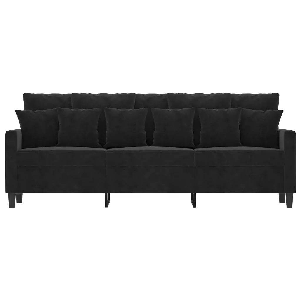 3-Seater Sofa Black 180 cm Velvet Price