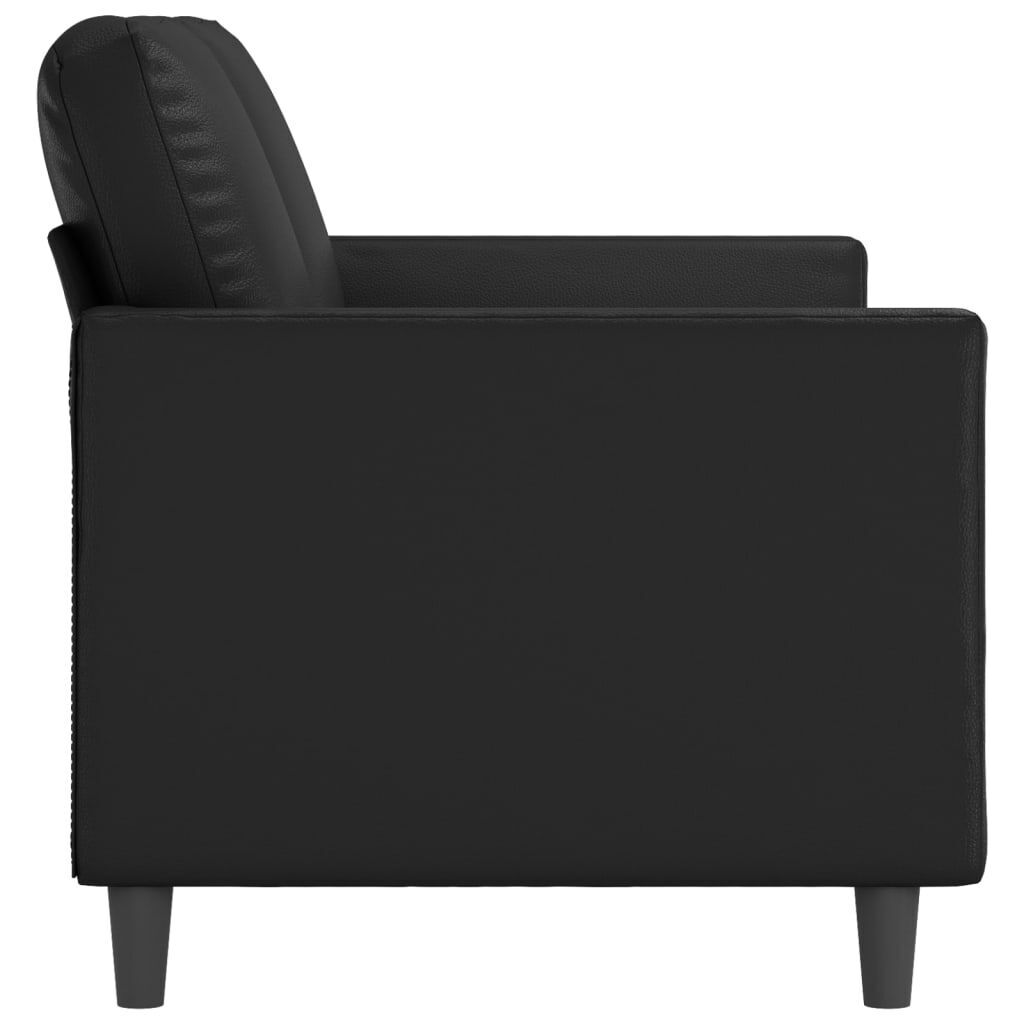 2-Seater Sofa Black 140 cm Faux Leather Price