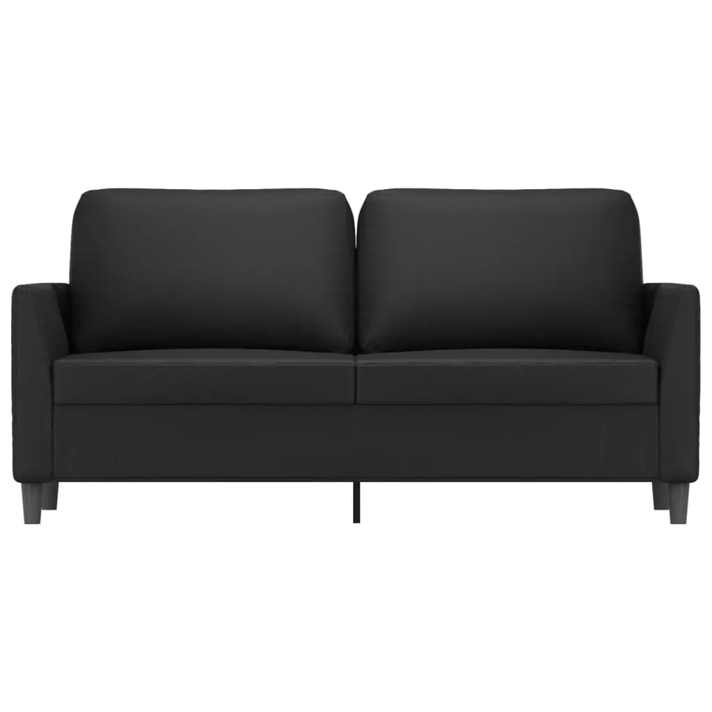2-Seater Sofa Black 140 cm Faux Leather Price