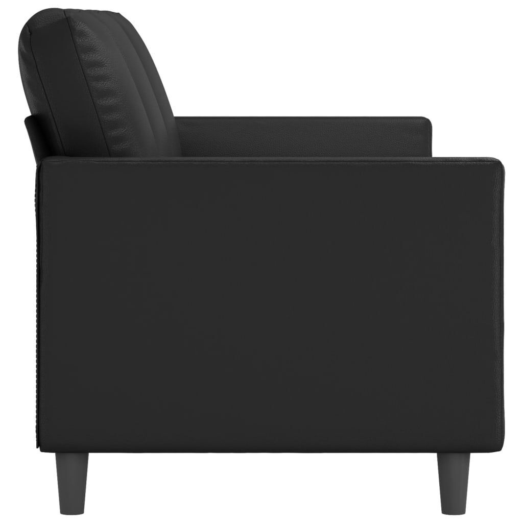 3-Seater Sofa Black 180 cm Faux Leather Price