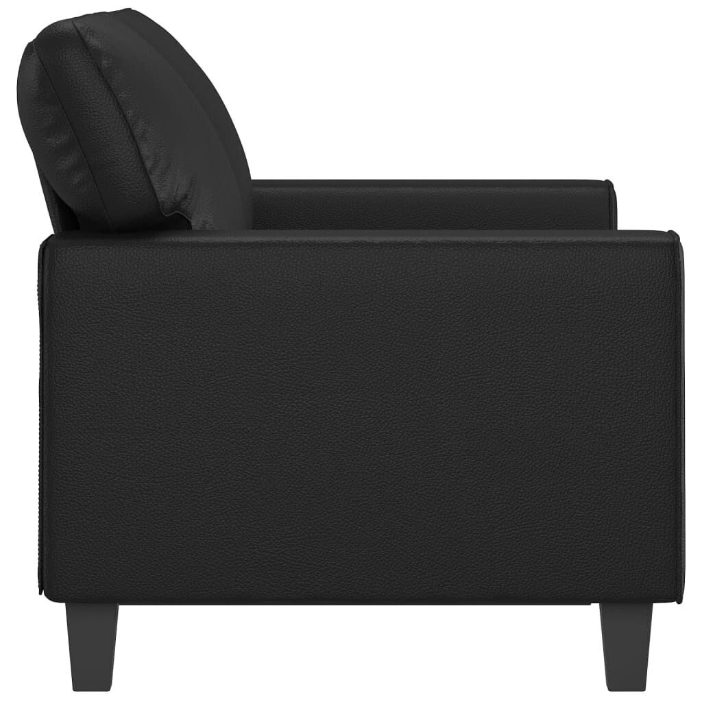 2-Seater Sofa Black 120 cm Faux Leather Price