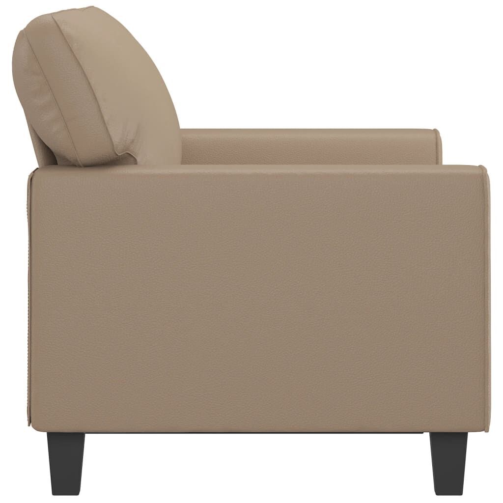 2-Seater Sofa Cappuccino 120 cm Faux Leather Price