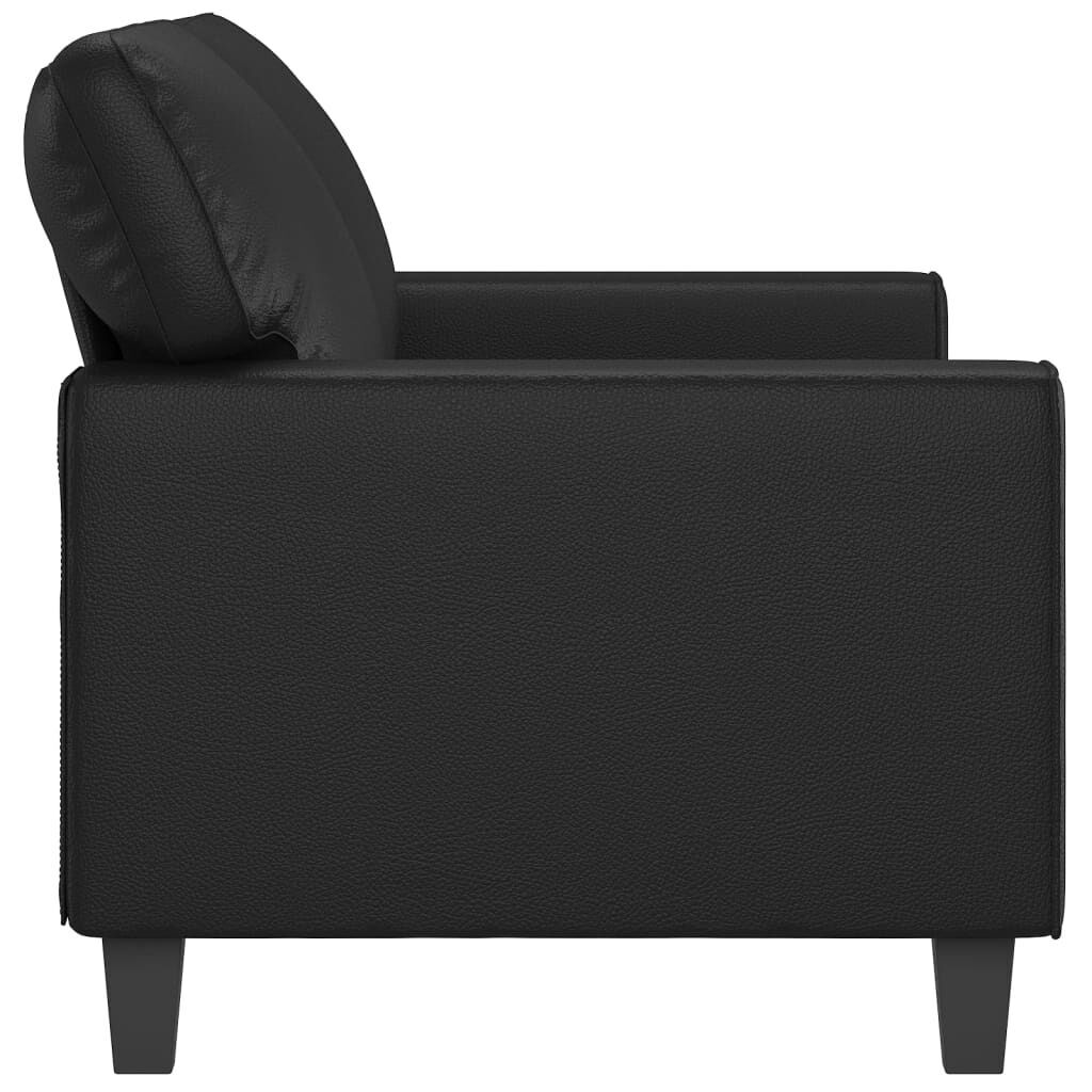 2-Seater Sofa Black 140 cm Faux Leather Price