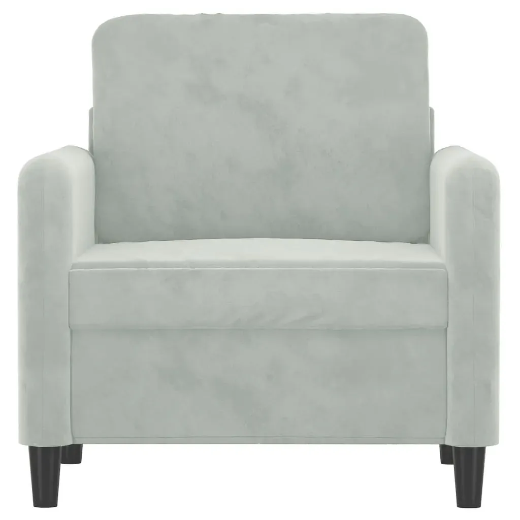 Sofa Chair Light Grey 60 cm Velvet Price