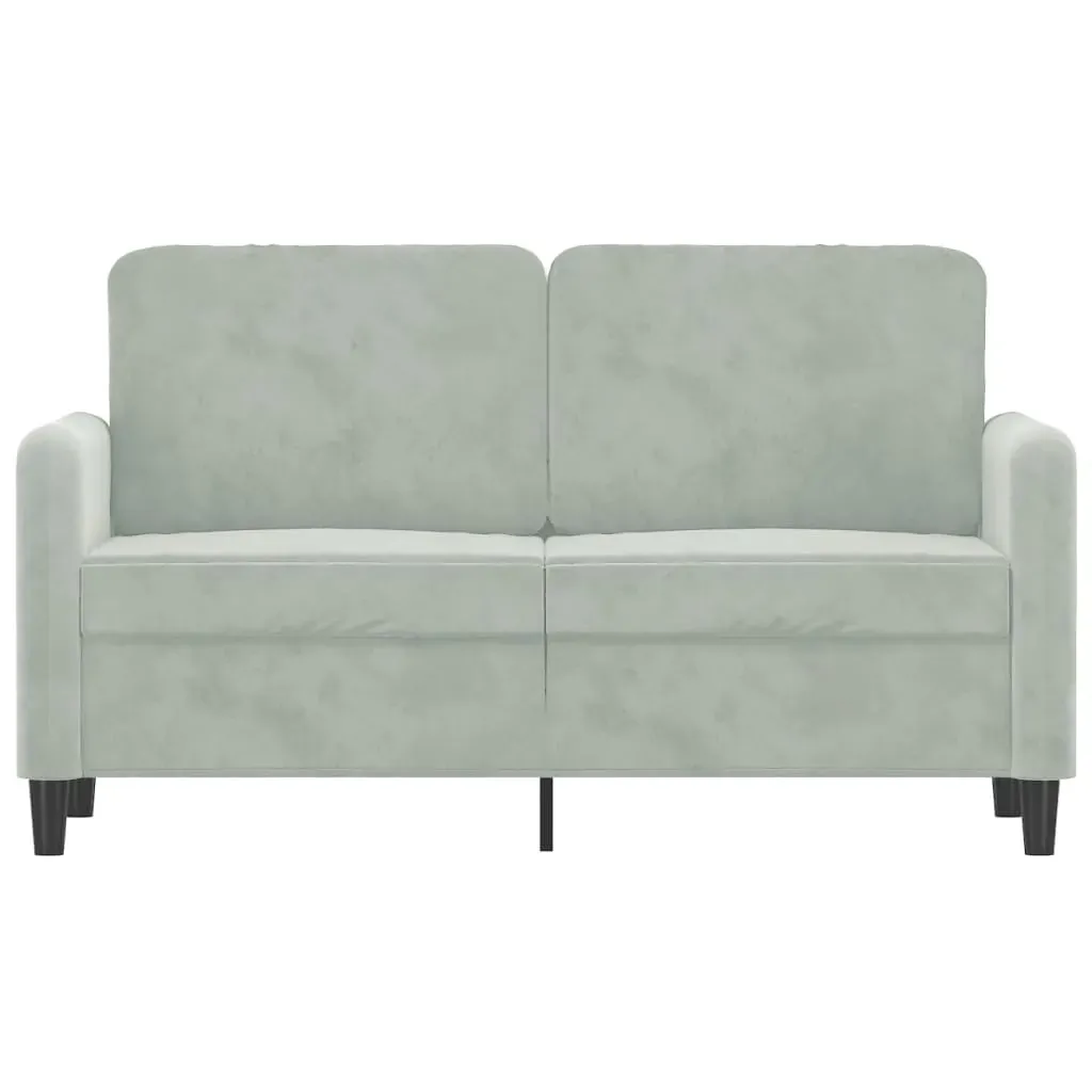 2-Seater Sofa Light Grey 120 cm Velvet Price