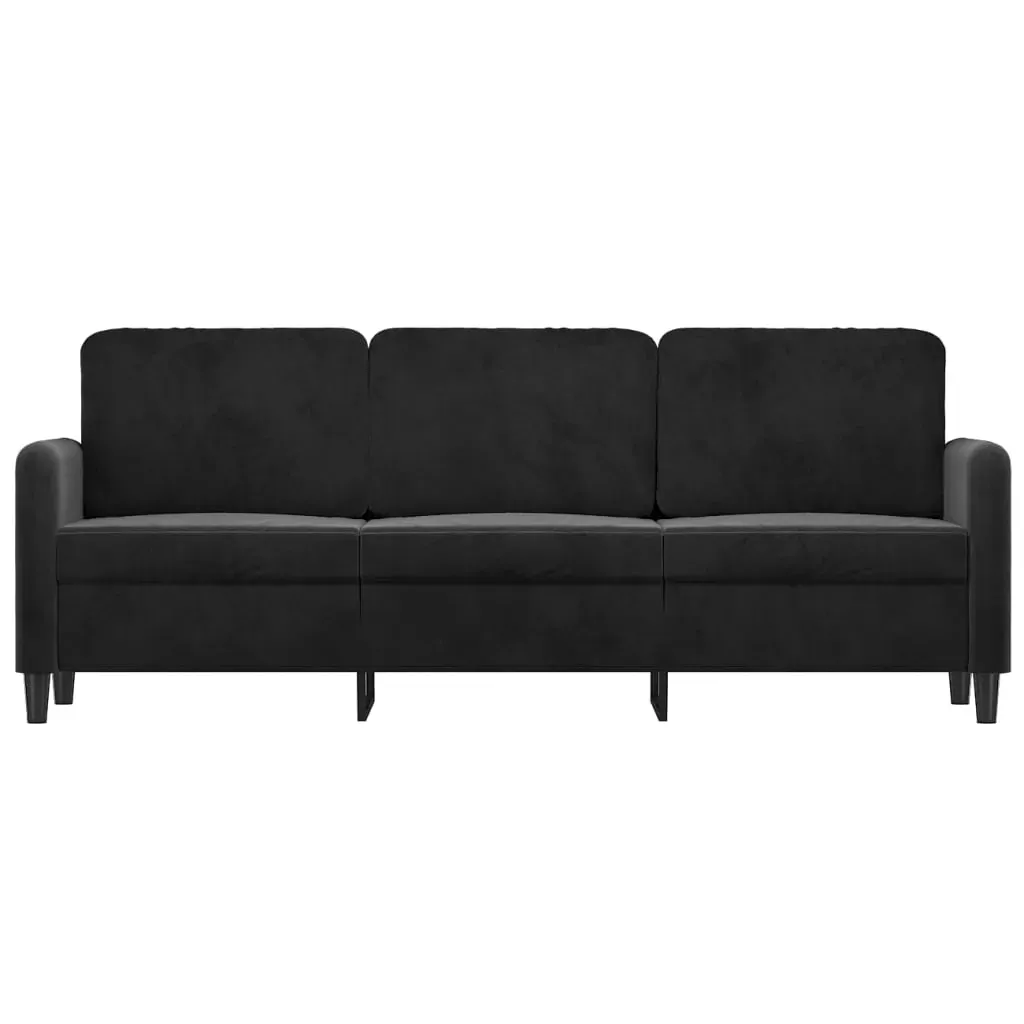 3-Seater Sofa Black 180 cm Velvet Price