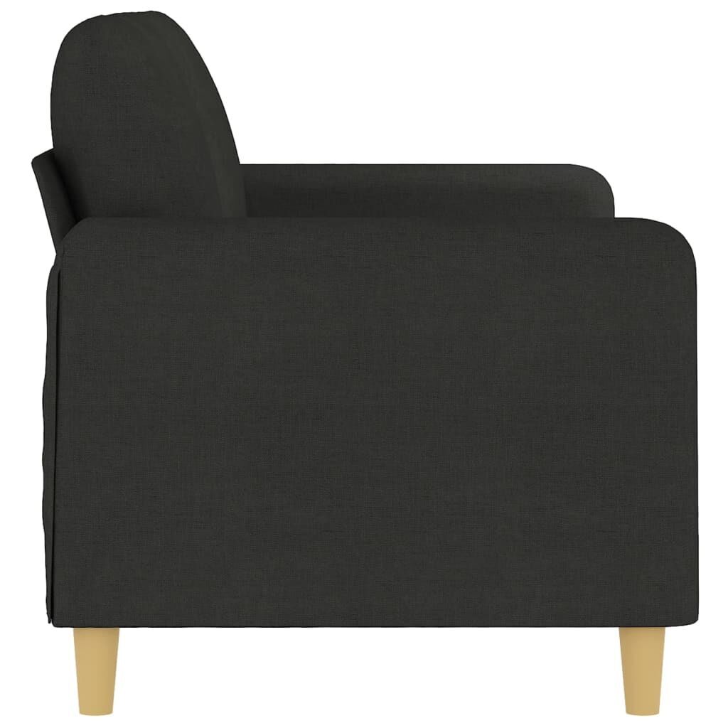 2-Seater Sofa Black 140 cm Fabric Price