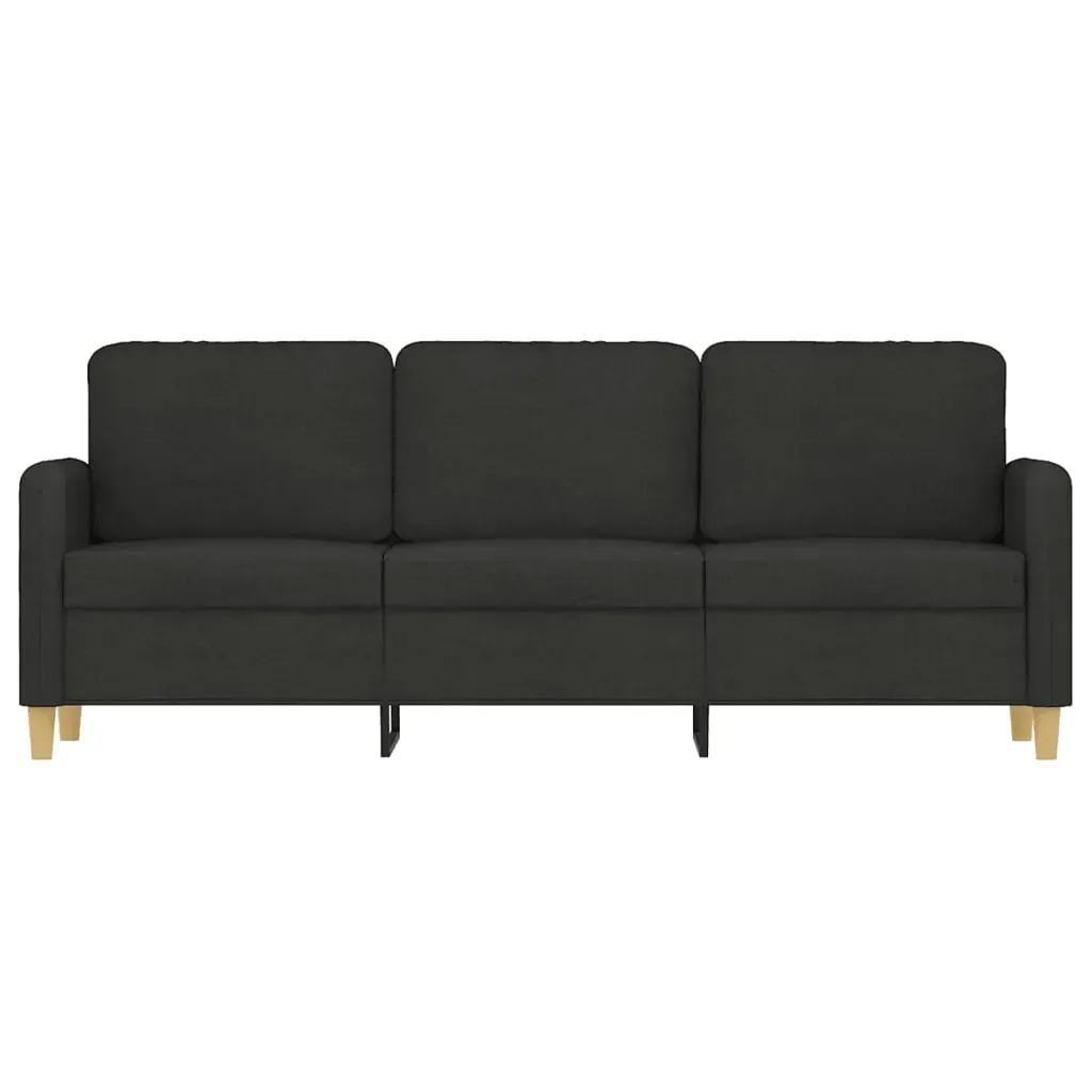 3-Seater Sofa Black Fabric 180 cm Price